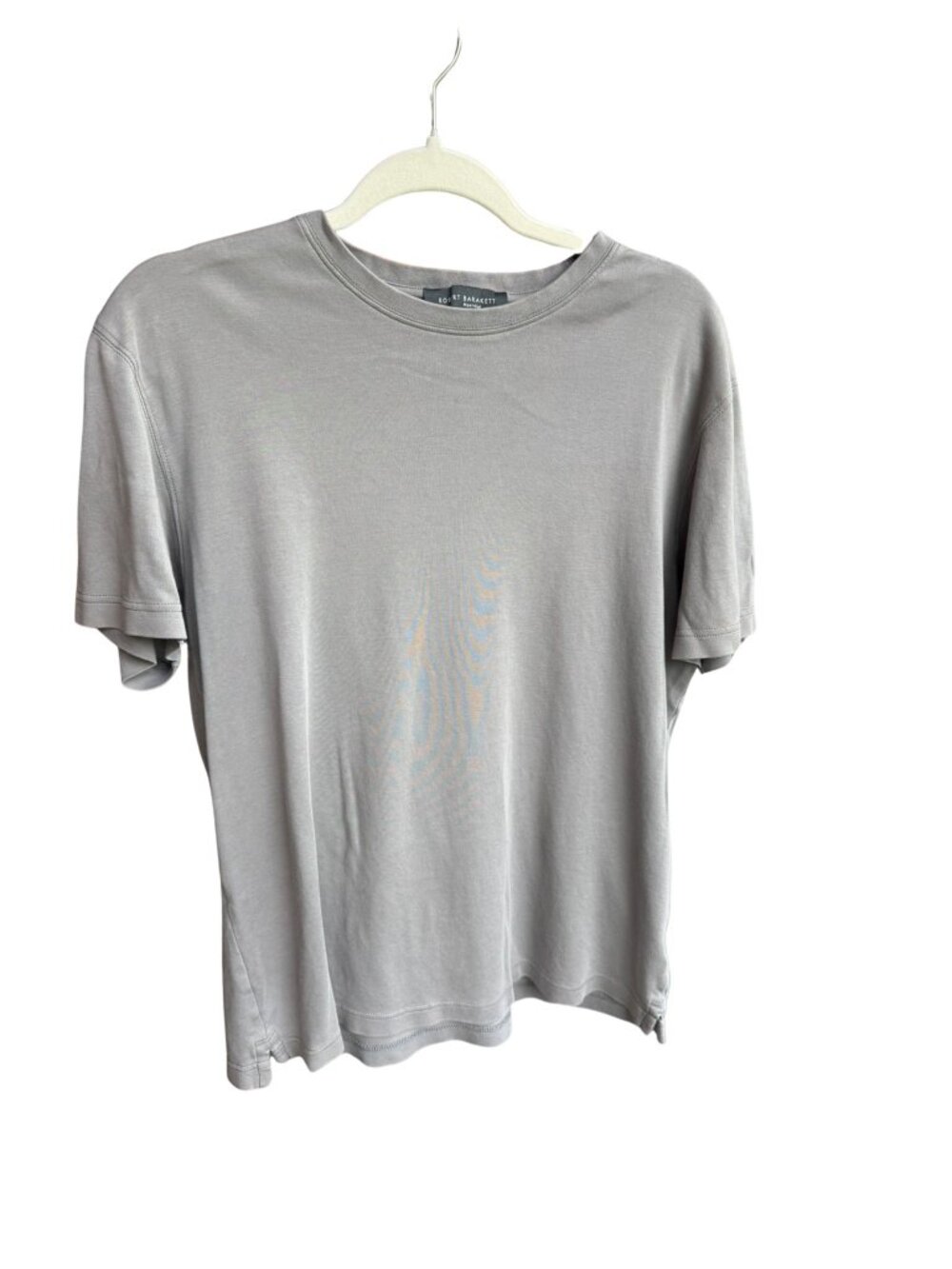 Robert Barakett Gray Pima Cotton Crew Neck T-Shirt Men's Large Luxury Basics